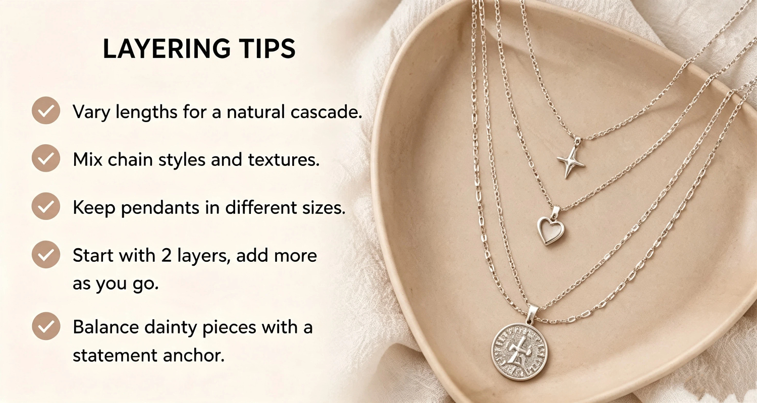 layer necklaces tips