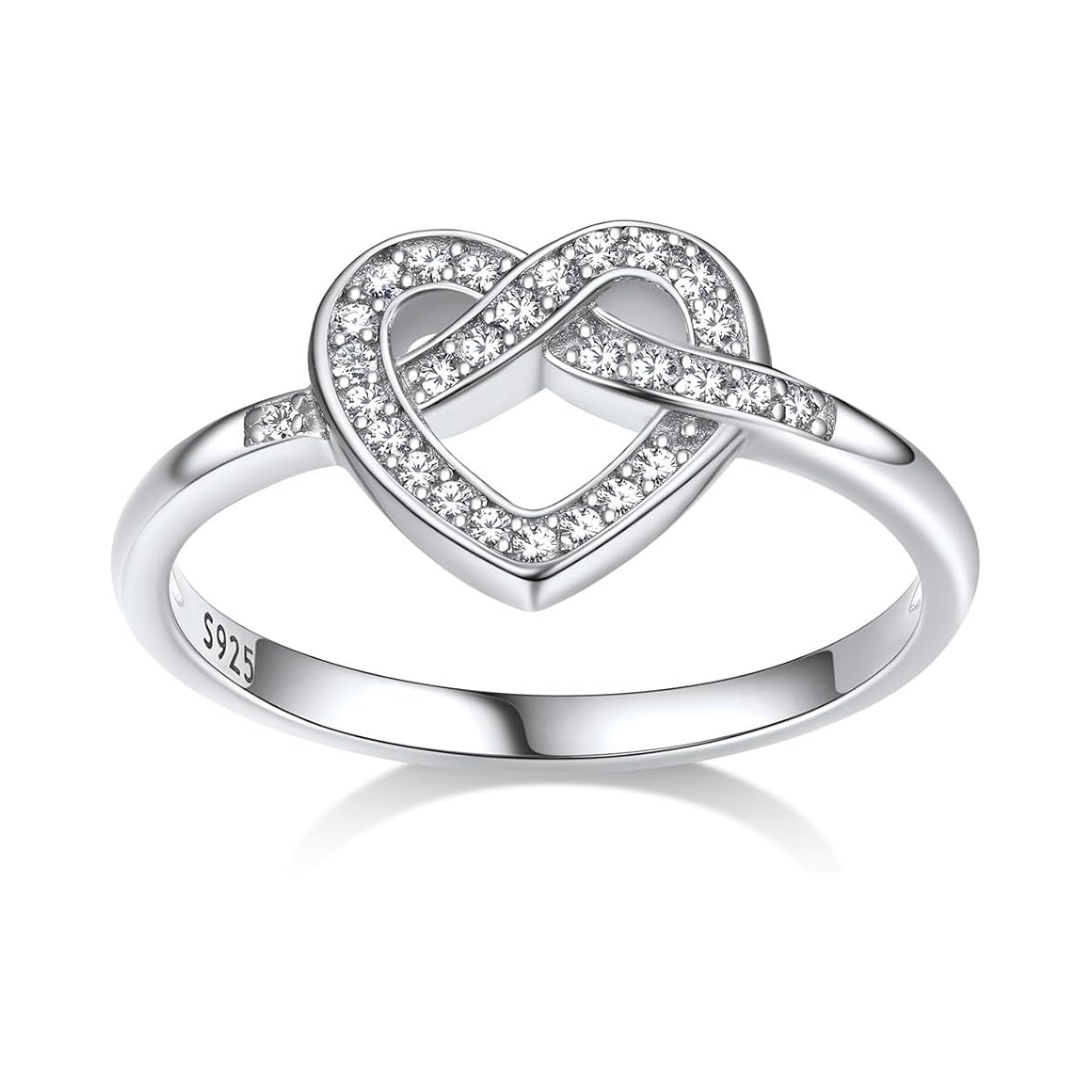Cubic Zirconia Stackable Love Knot Promise Ring