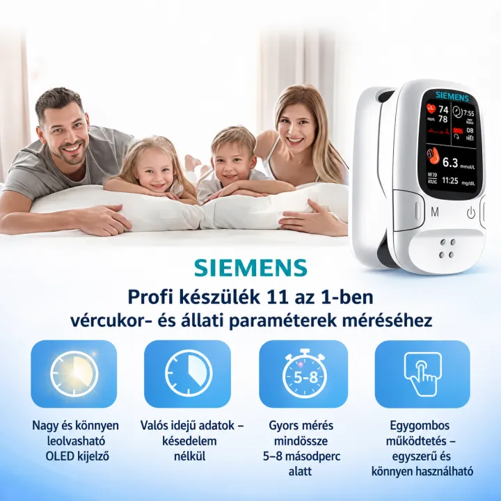 🩸 Szúrásmentes glükózmérő – Siemens | Fájdalommentes glükózmonitorozás otthon 📊