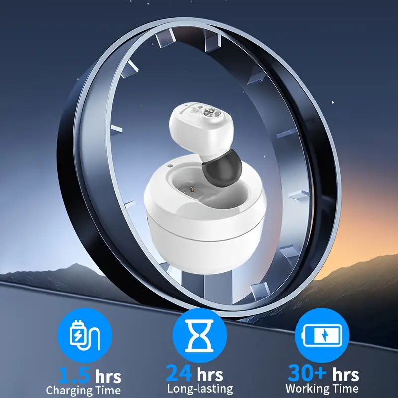 Einkanal-Hörgerät mit Ladestation, einstellbarer Lautstärke und Geräuschunterdrückung sowie digitalem Verstärker mit USB-Stromversorgung