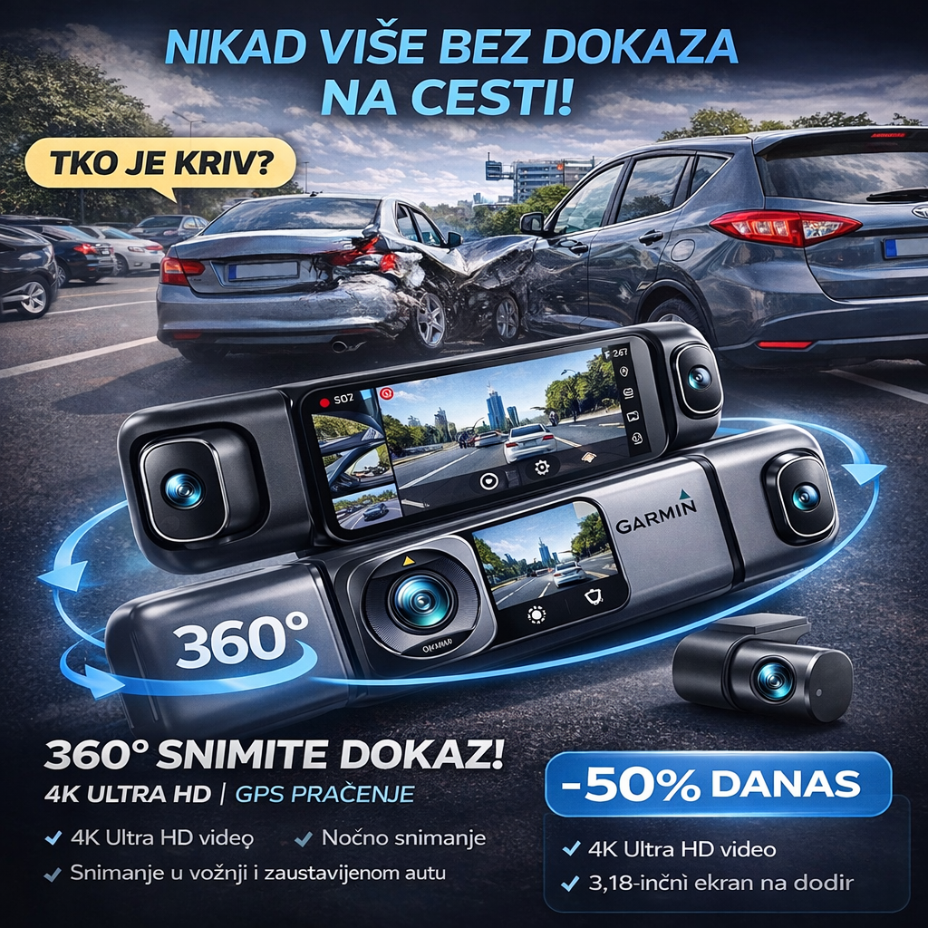 Garmin G980 kamera za automobil s umjetnom inteligencijom i glasovnim upravljanjem, četiri kamere, panoramskim pogledom od 360°, 4K Ultra HD noćnim vidom i GPS praćenjem