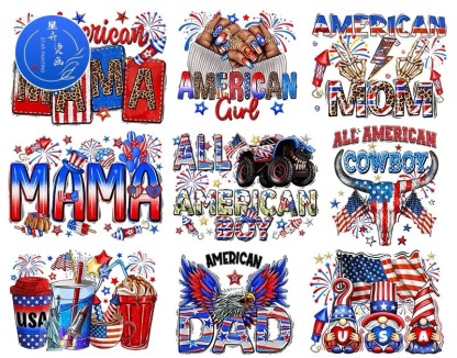 Patriotic 4th of July Sublimation Designs – American Family Celebration Graphics