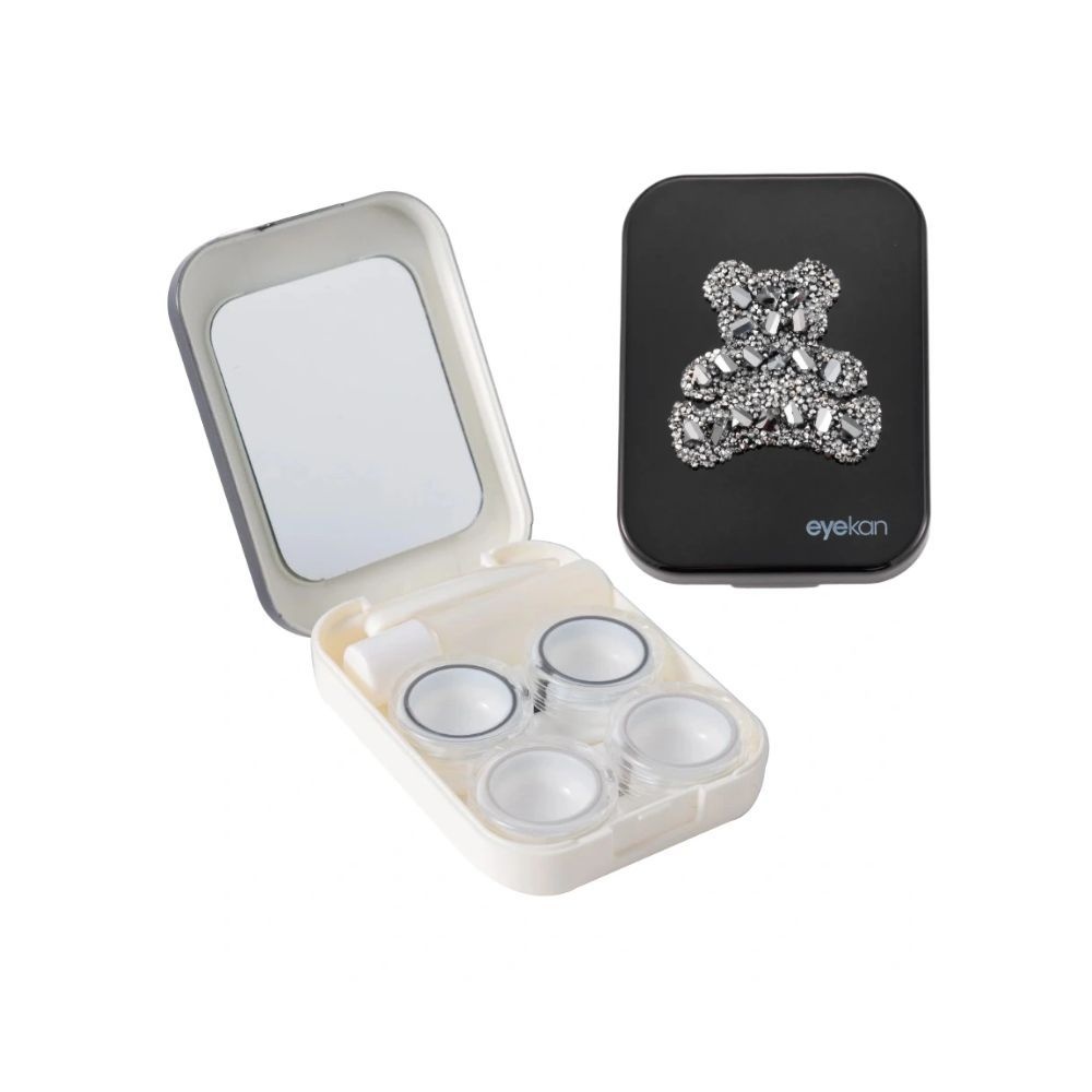 2 Pair Black Bear Contact Lens Case