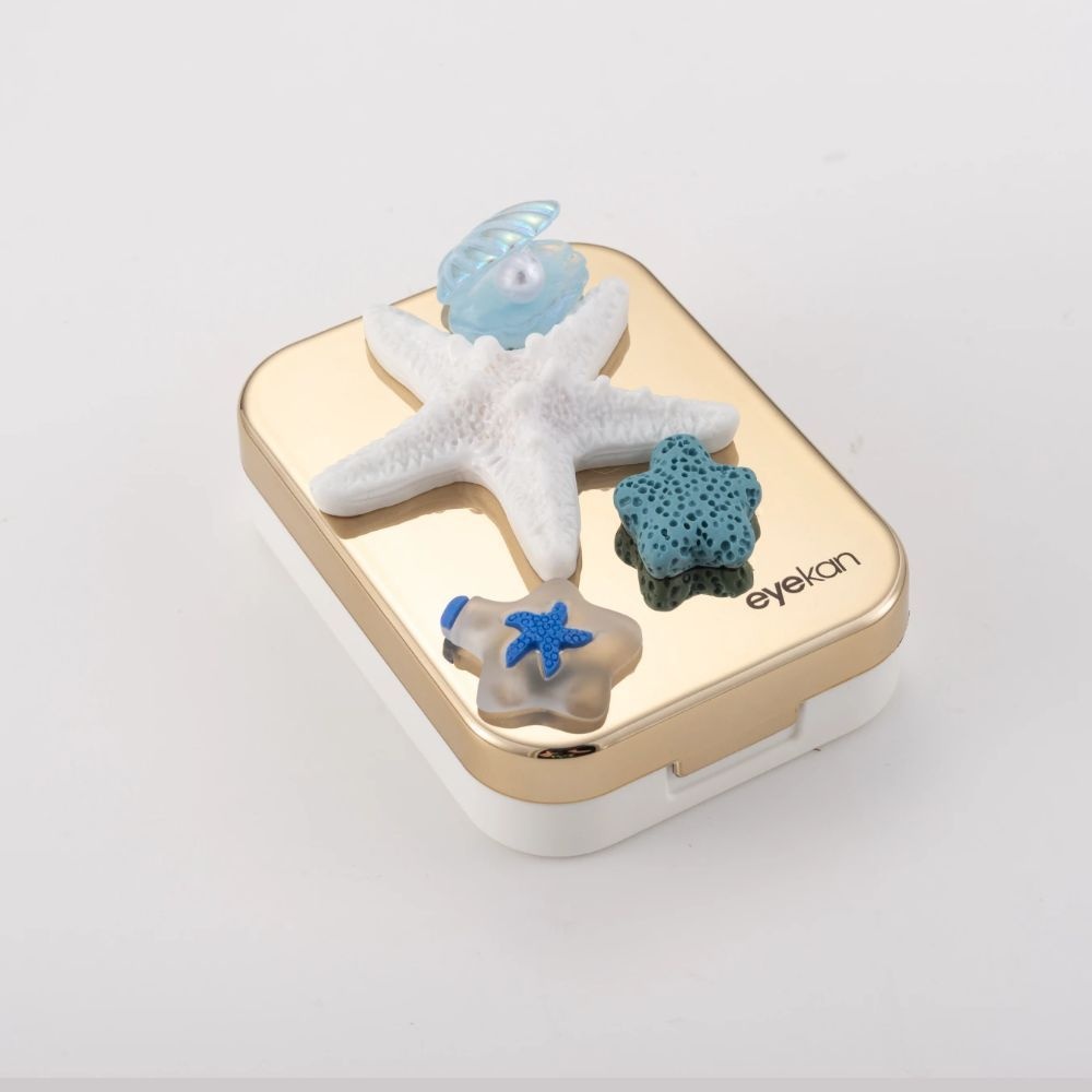 2 Pair Gold Shell Contact Lens Case