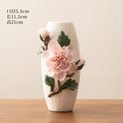  Modern Unique Table Top Emboss Flower Decor Small Ceramic Luxury Flower Vase