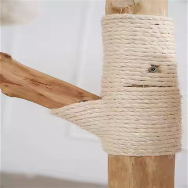 Custom Logo Color Luxury Natural Solid Real Wood Climbing Woven Nest Cat House