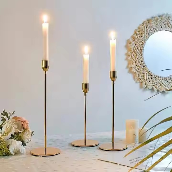  Table Nordic Modern Stick Wedding Decorative Candlesticks Stand Metal Gold Candle Holder 