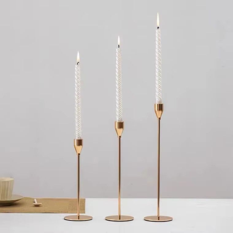  Table Nordic Modern Stick Wedding Decorative Candlesticks Stand Metal Gold Candle Holder 