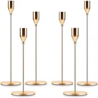  Table Nordic Modern Stick Wedding Decorative Candlesticks Stand Metal Gold Candle Holder 