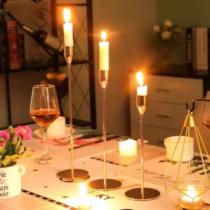  Table Nordic Modern Stick Wedding Decorative Candlesticks Stand Metal Gold Candle Holder 