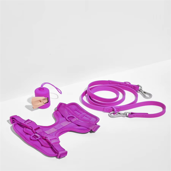 Waterproof PVC Dog Harness Set Pet Poop Bag Holder Dispenser Dog Collar and Leash Set