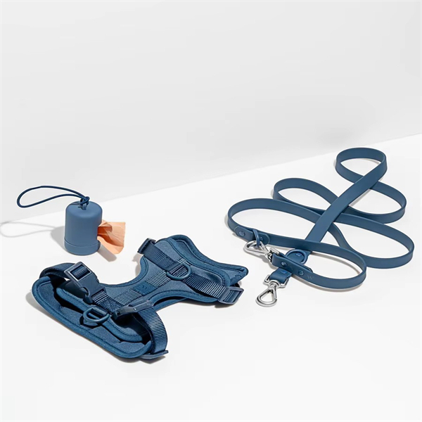 Waterproof PVC Dog Harness Set Pet Poop Bag Holder Dispenser Dog Collar and Leash Set