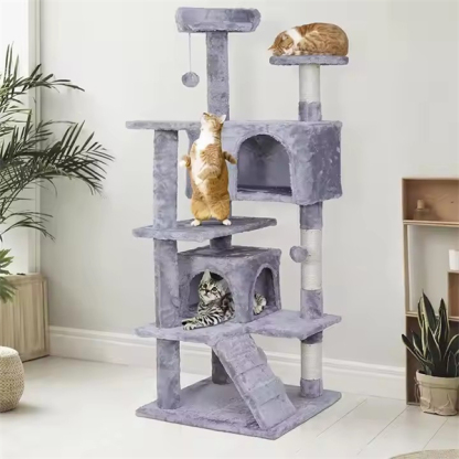 Large Size Wooden Pet Scratcher House Tower Condo Cat Tree