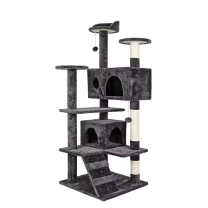 Large Size Wooden Pet Scratcher House Tower Condo Cat Tree
