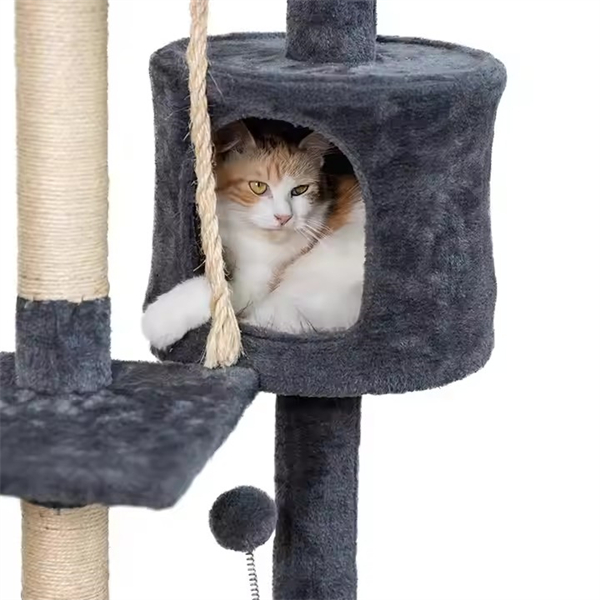 Large Size Wooden Pet Scratcher House Tower Condo Cat Tree