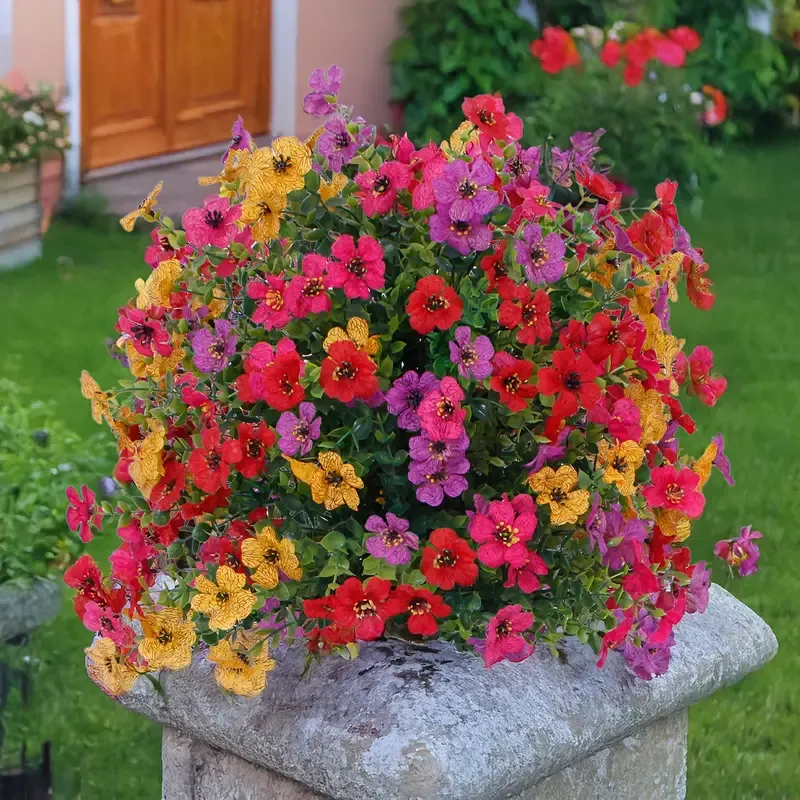Artificial Violet Bouquet Plant with Ground Nails