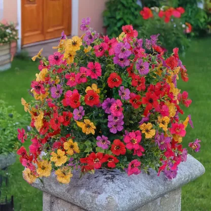 Artificial Violet Bouquet Plant with Ground Nails