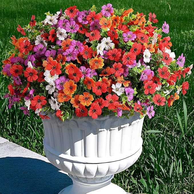 Artificial Violet Bouquet Plant with Ground Nails