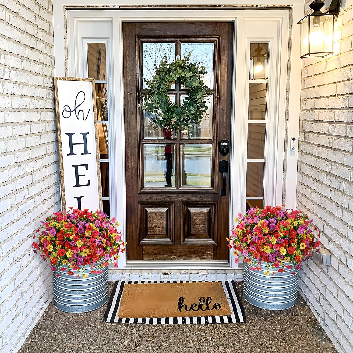 Artificial Violet Bouquet Plant with Ground Nails