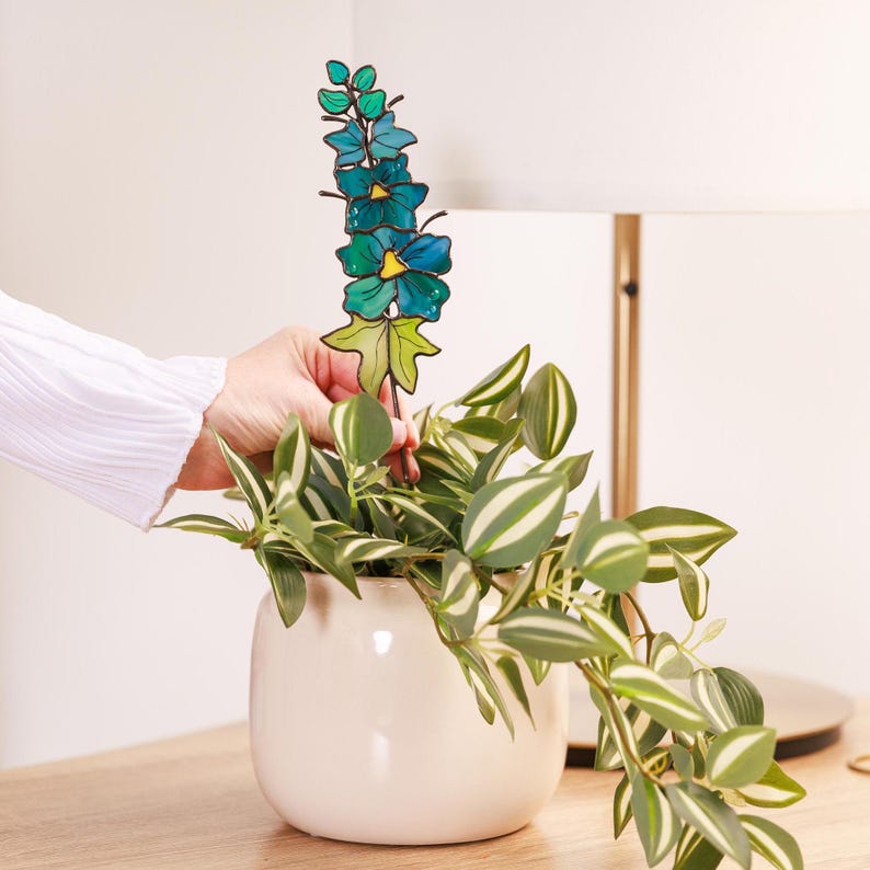 Stained Glass Flower Suncatcher Table Decor Personalized Gift