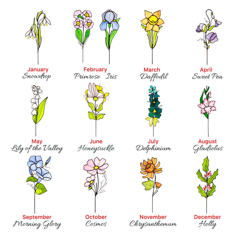 Stained Glass Flower Suncatcher Table Decor Personalized Gift