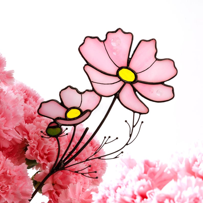 Stained Glass Flower Suncatcher Table Decor Personalized Gift