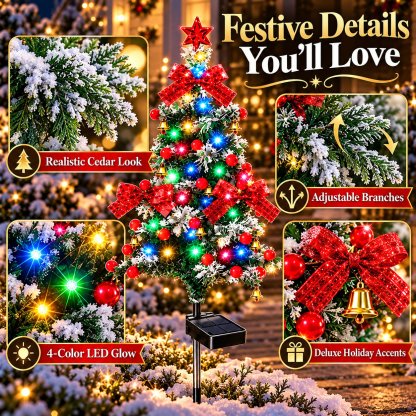 🔥Buy 1 Get 1 Free🎄Christmas Hot Sale🔥 Solar Cedar Christmas Tree Lights| Festive Outdoor Holiday Decor