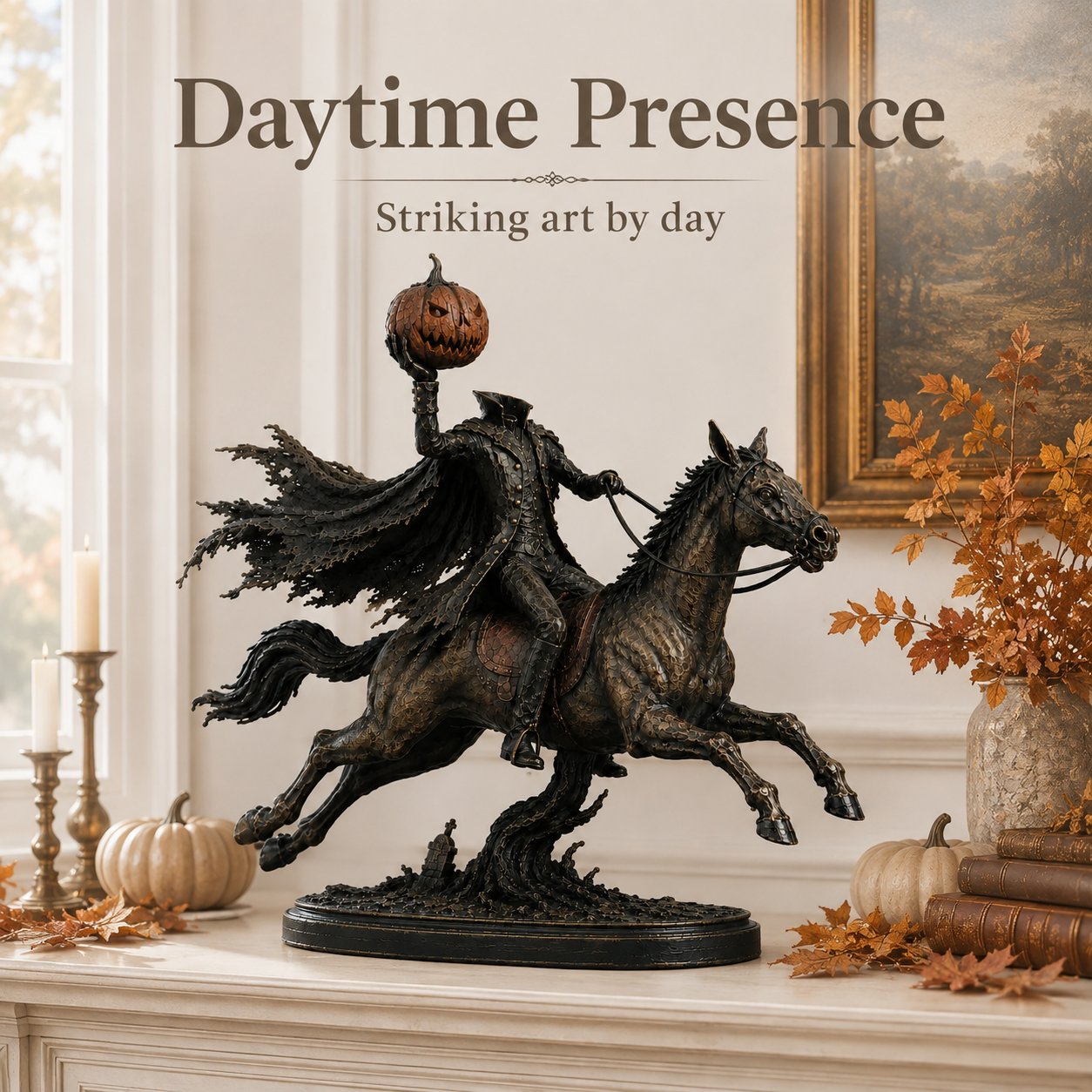 ⏰Limited Stock 70% OFF - 🎃🏇Midnight Chase Headless Horseman Statue