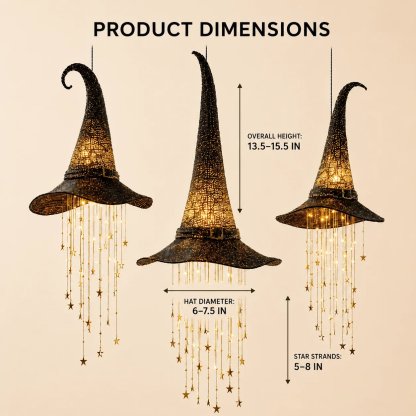 🎃Lighted Witch Hat Hanging Chime🧙‍♀️✨