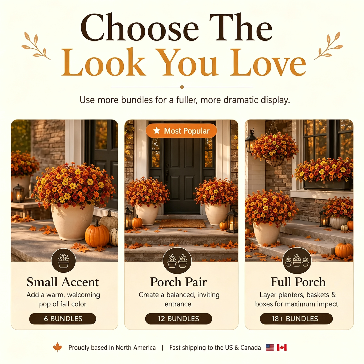 💥Last Day 70% OFF🍂Fall Porch Faux Flower Bundles - UV resistant, Waterproof, Windproof
