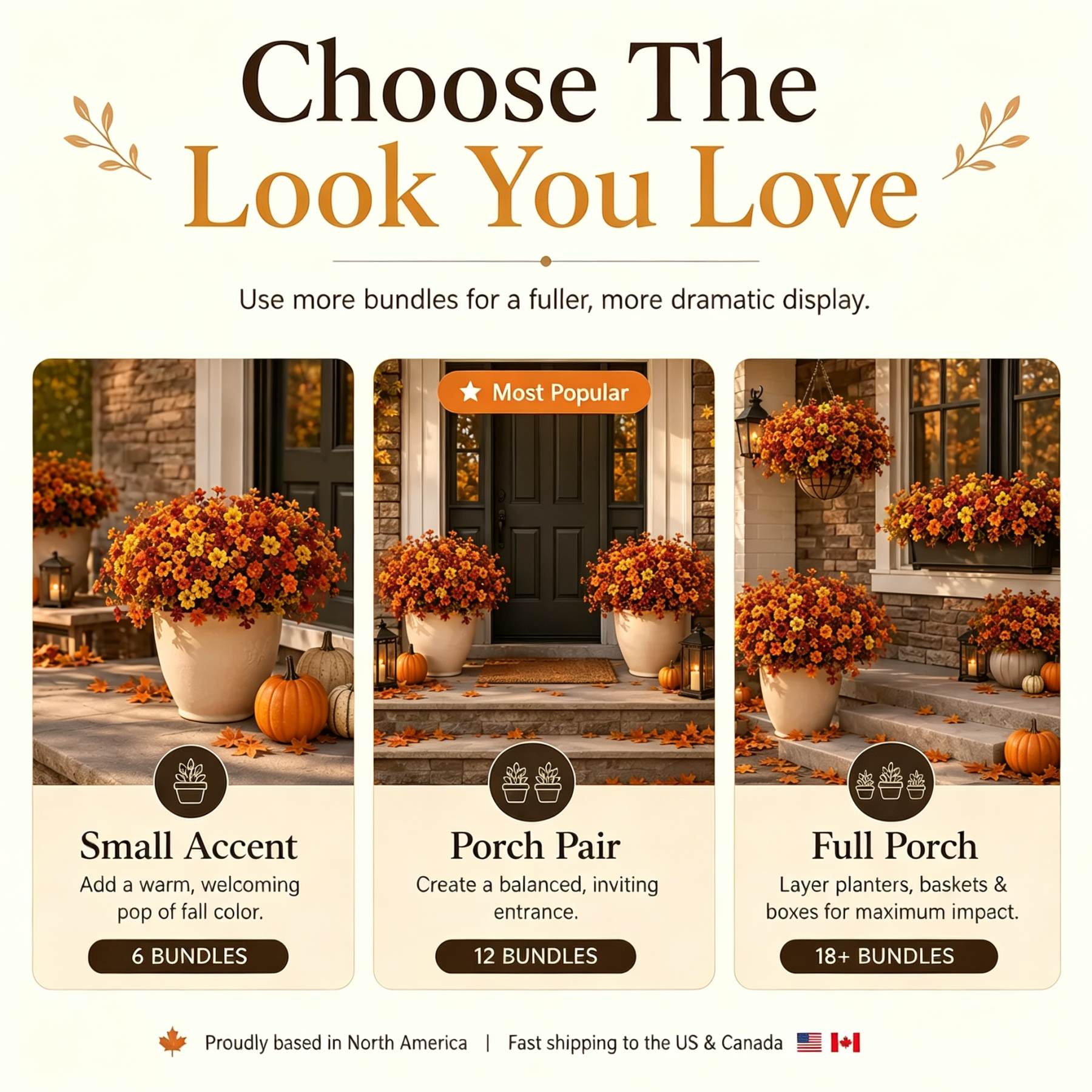 💥Last Day 70% OFF🍂Fall Porch Faux Flower Bundles - UV resistant, Waterproof, Windproof