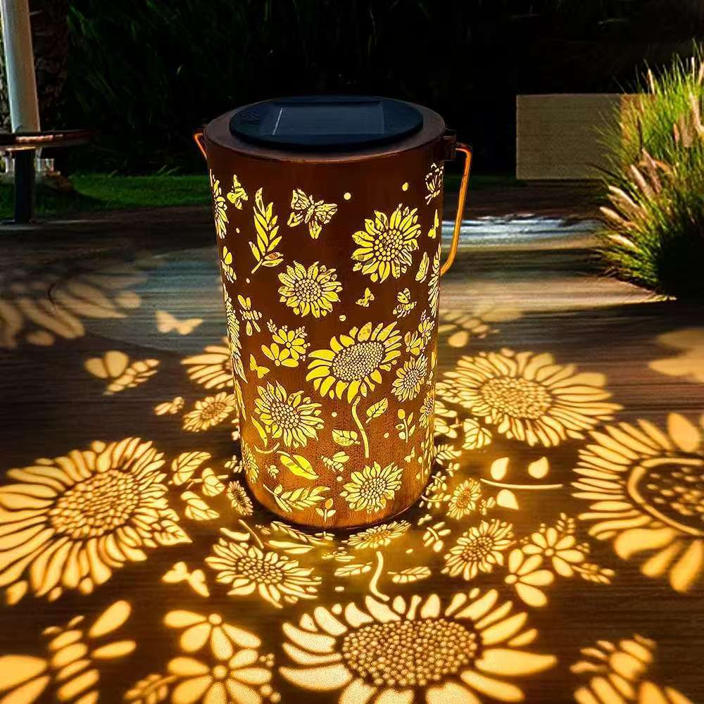 Colorful Sunflower Glow Solar Garden Lantern