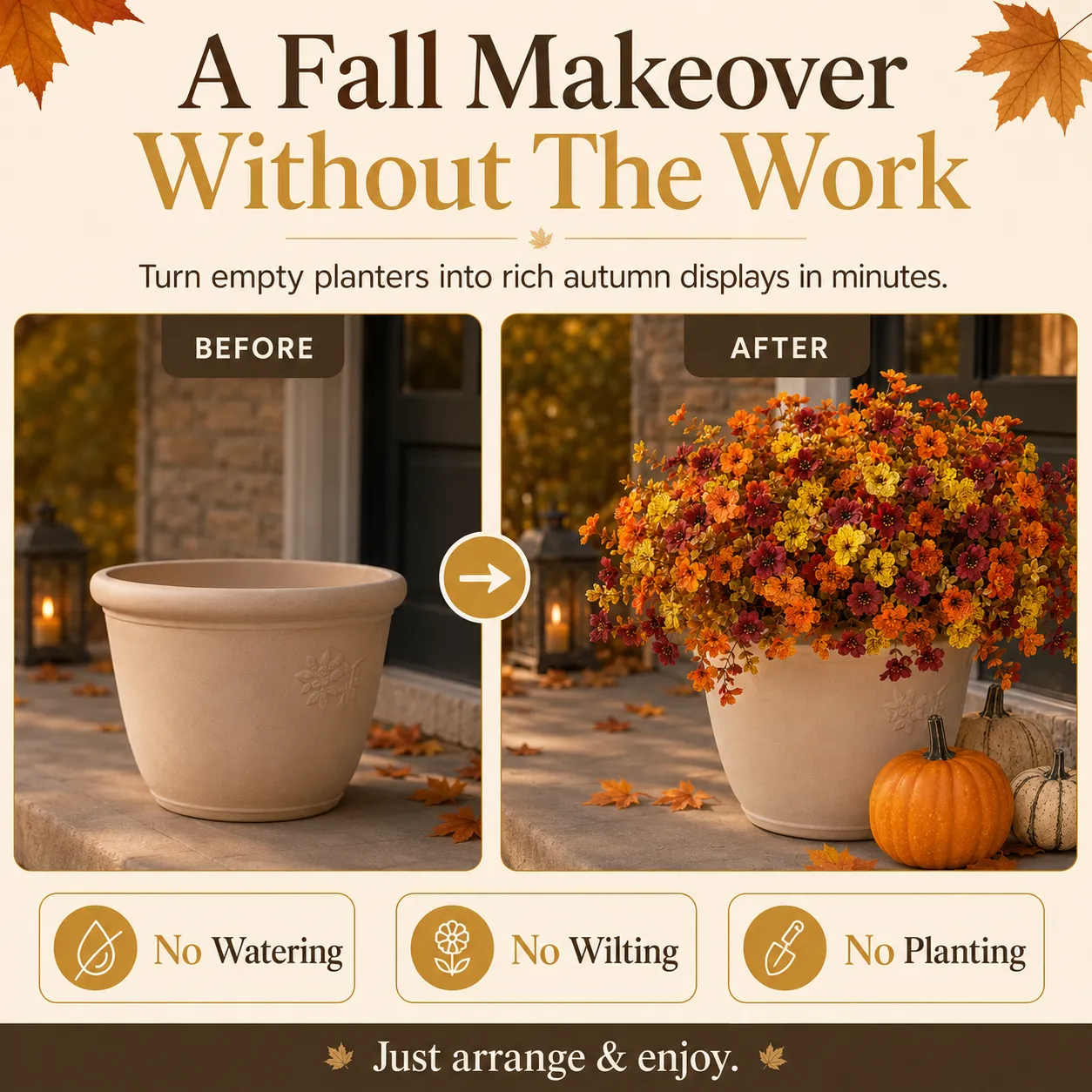 🍂Fall Porch Faux Flower Bundles