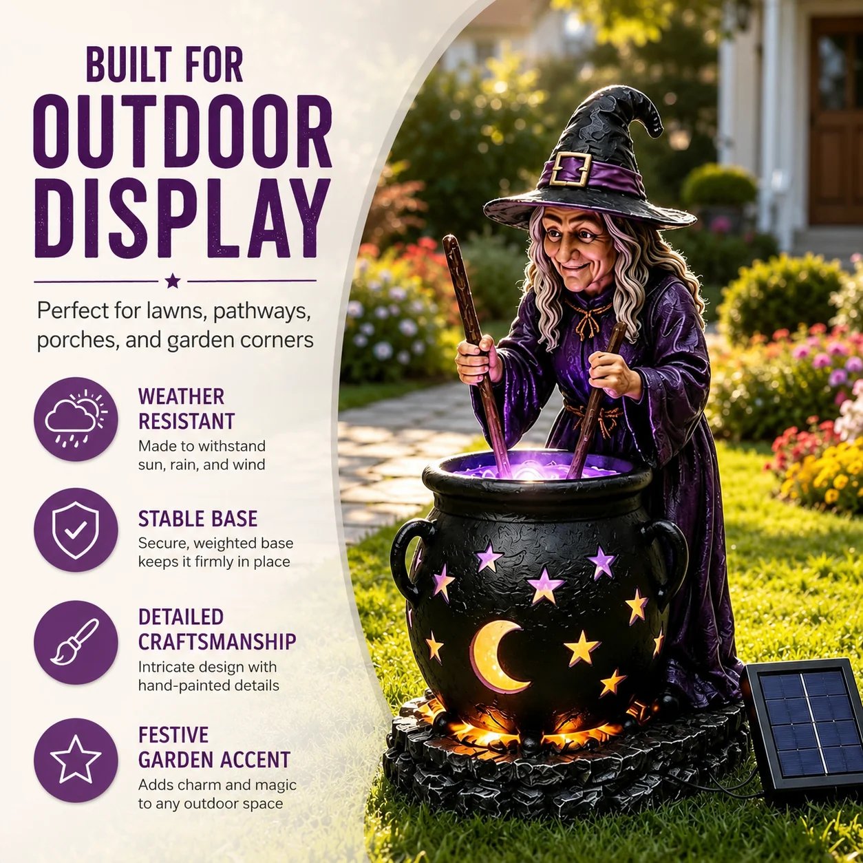 🔥LAST DAYS! Early Bird 50% OFF | 🧙‍♀️Halloween Witch Glowing Cauldron Solar Light