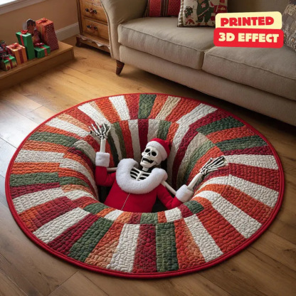 🎅Christmas Eve-themed 3D Quilted Round Mat🎄