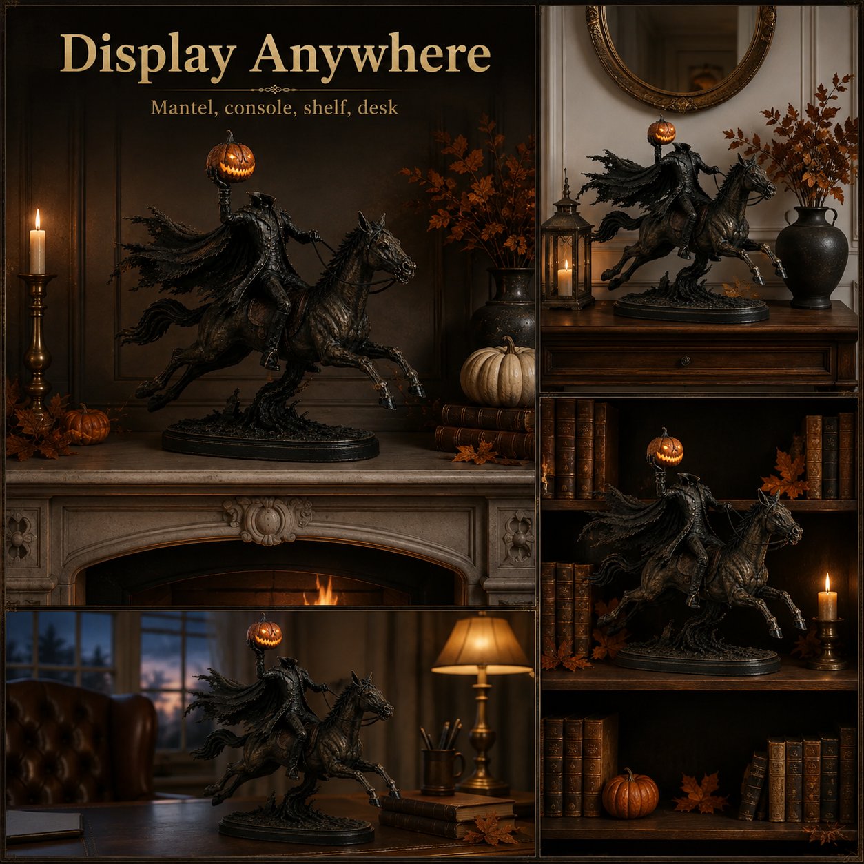 ⏰Limited Stock 70% OFF - 🎃🏇Midnight Chase Headless Horseman Statue