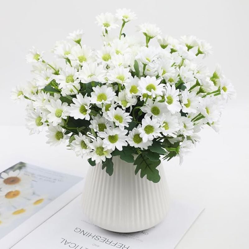Artificial Outdoor Sunset Mums Flowers - UV resistant, Waterproof, Windproof