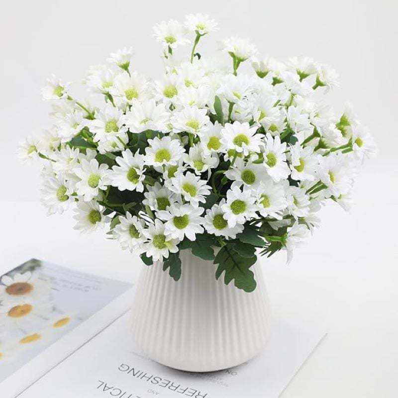 Artificial Outdoor Sunset Mums Flowers - UV resistant, Waterproof, Windproof