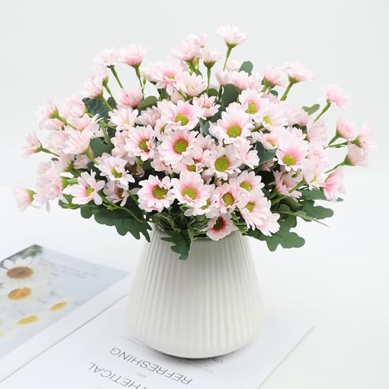 Artificial Outdoor Sunset Mums Flowers - UV resistant, Waterproof, Windproof