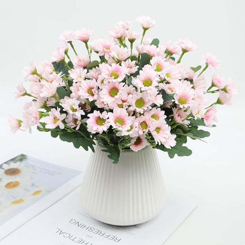 Artificial Outdoor Sunset Mums Flowers - UV resistant, Waterproof, Windproof