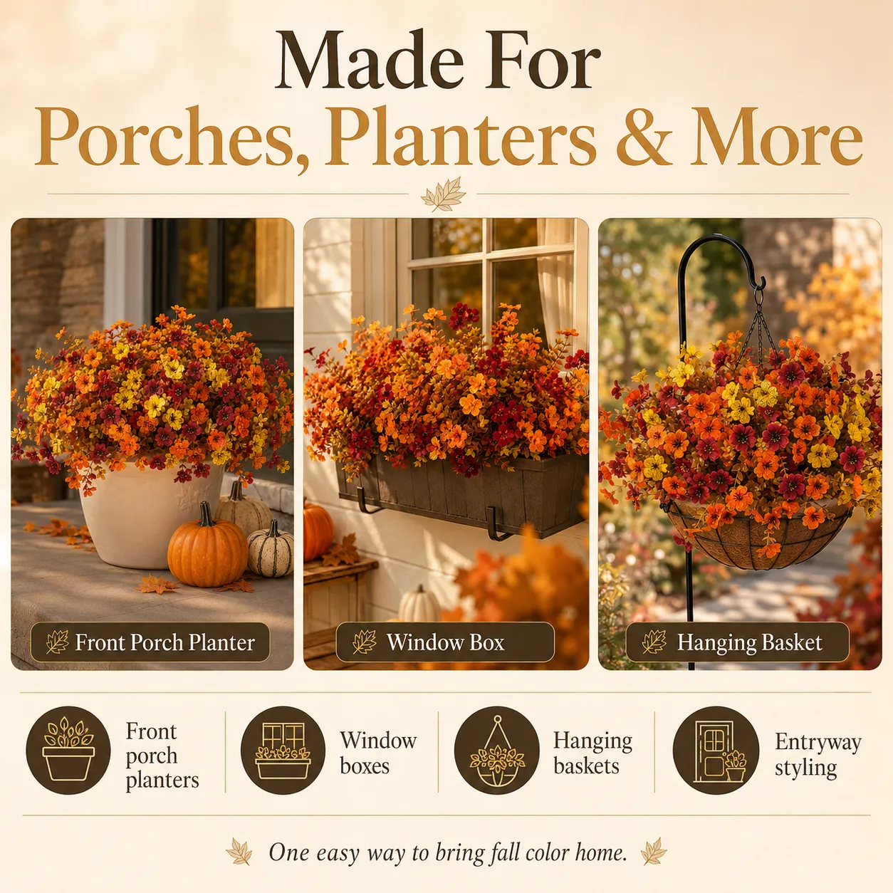 🍂Fall Porch Faux Flower Bundles