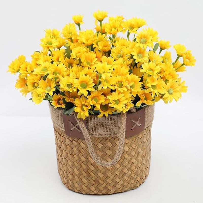 Artificial Outdoor Sunset Mums Flowers - UV resistant, Waterproof, Windproof