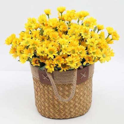 Artificial Outdoor Sunset Mums Flowers - UV resistant, Waterproof, Windproof