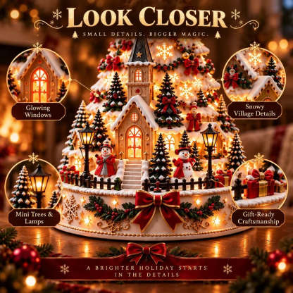🔥Christmas Village Projection Centerpiece – 4 Themed Villages🎄