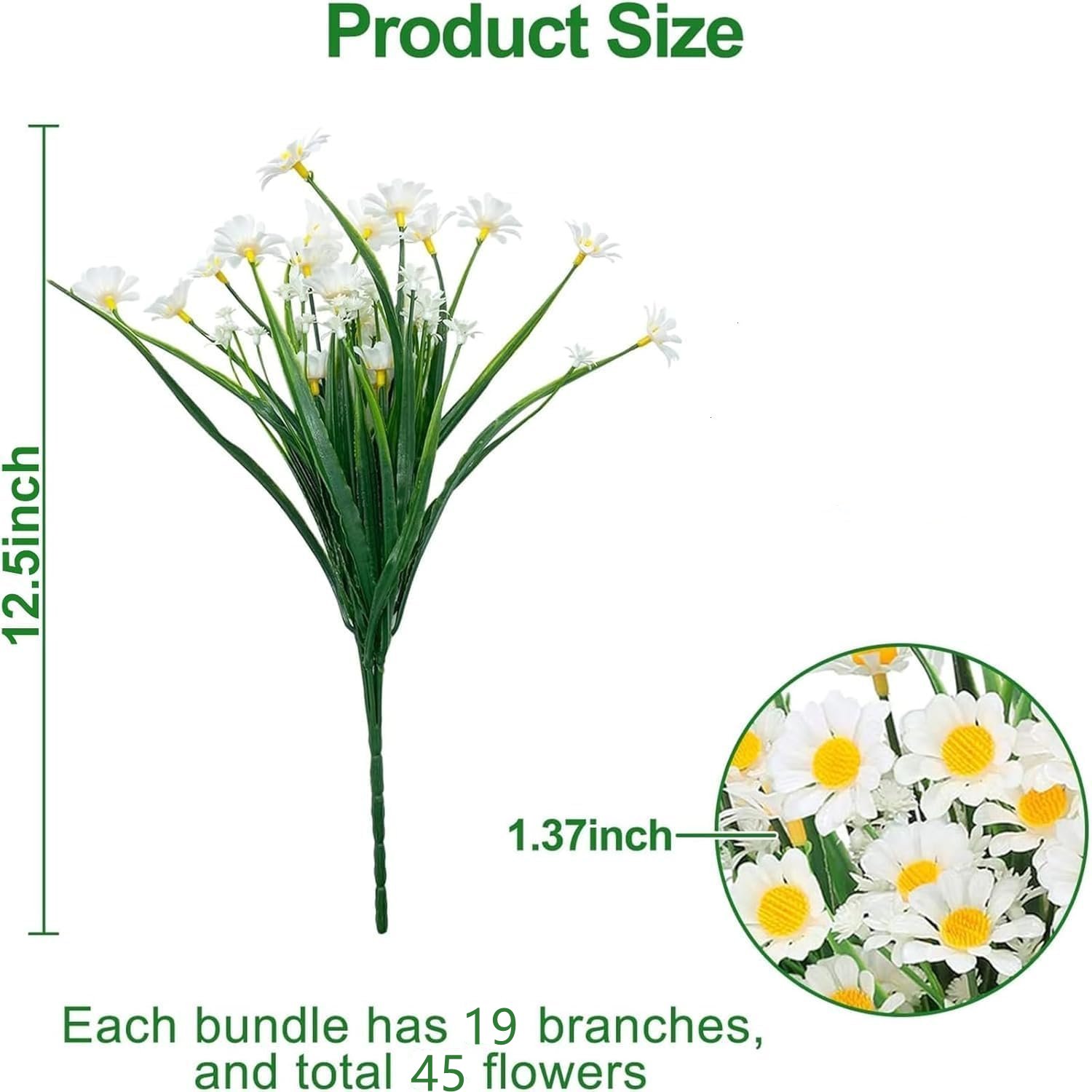 💥Last Day 70% OFF🌼-Artificial Daisies Flowers for Outdoors - UV resistant, Waterproof, Windproof