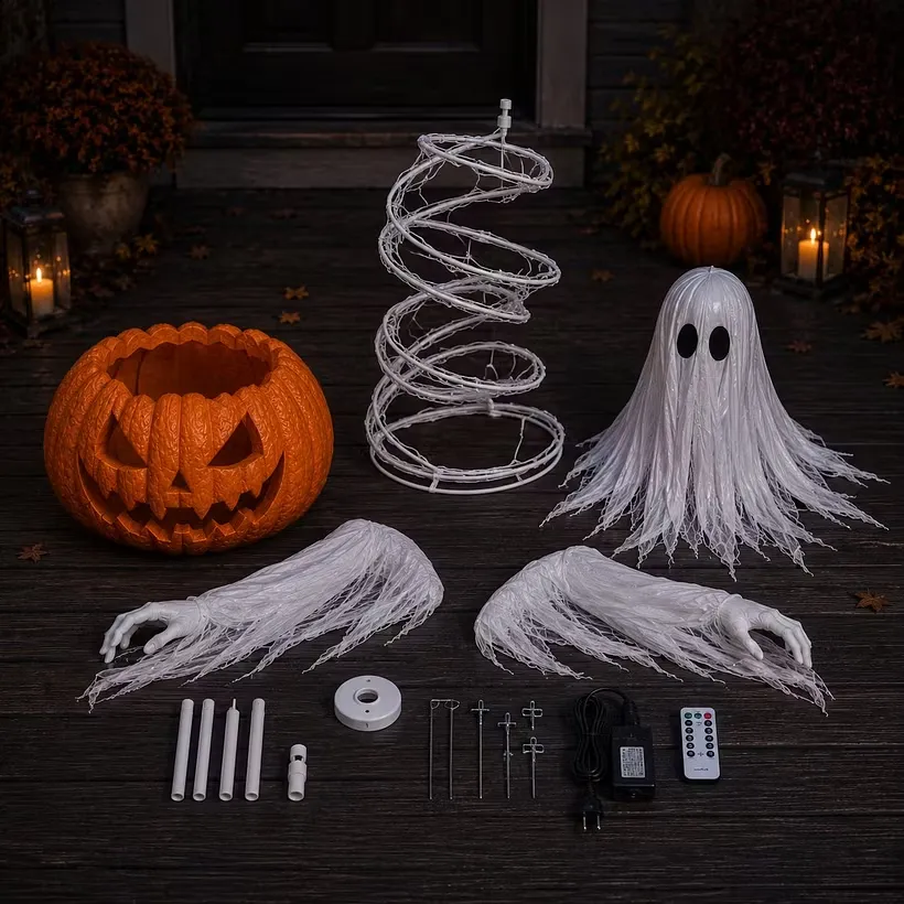 🔥LAST DAYS! Early Bird 50% OFF | 👻Pre-Order Swirling Ghost Pumpkin Yard Lamp🎃