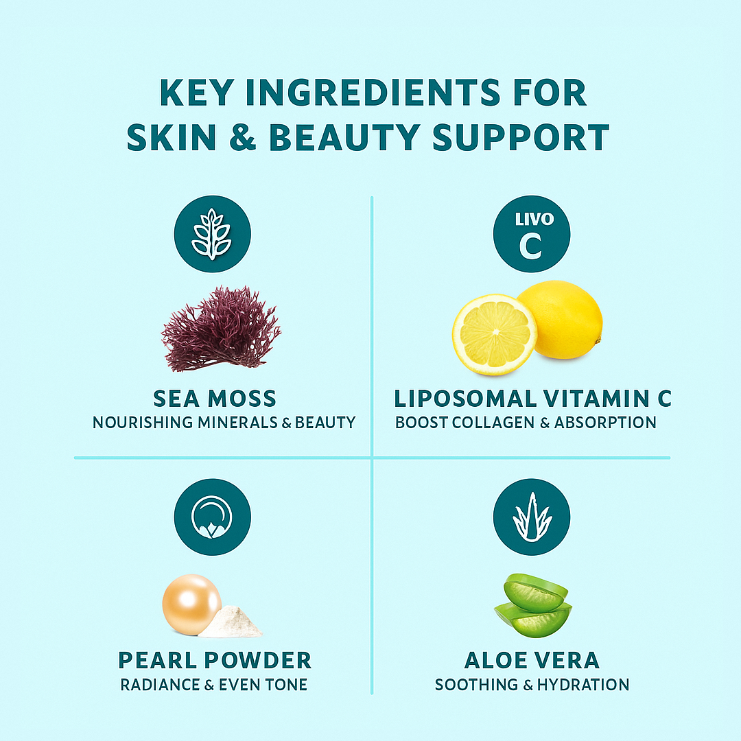 Glow Sea Moss & Pearl Powder – Skin & Beauty Gummies