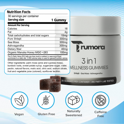 Trumora 3 in 1 Wellness Gummies