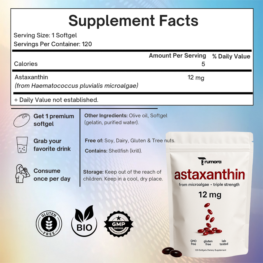 Astaxanthin 12 Mg 120 Softgels