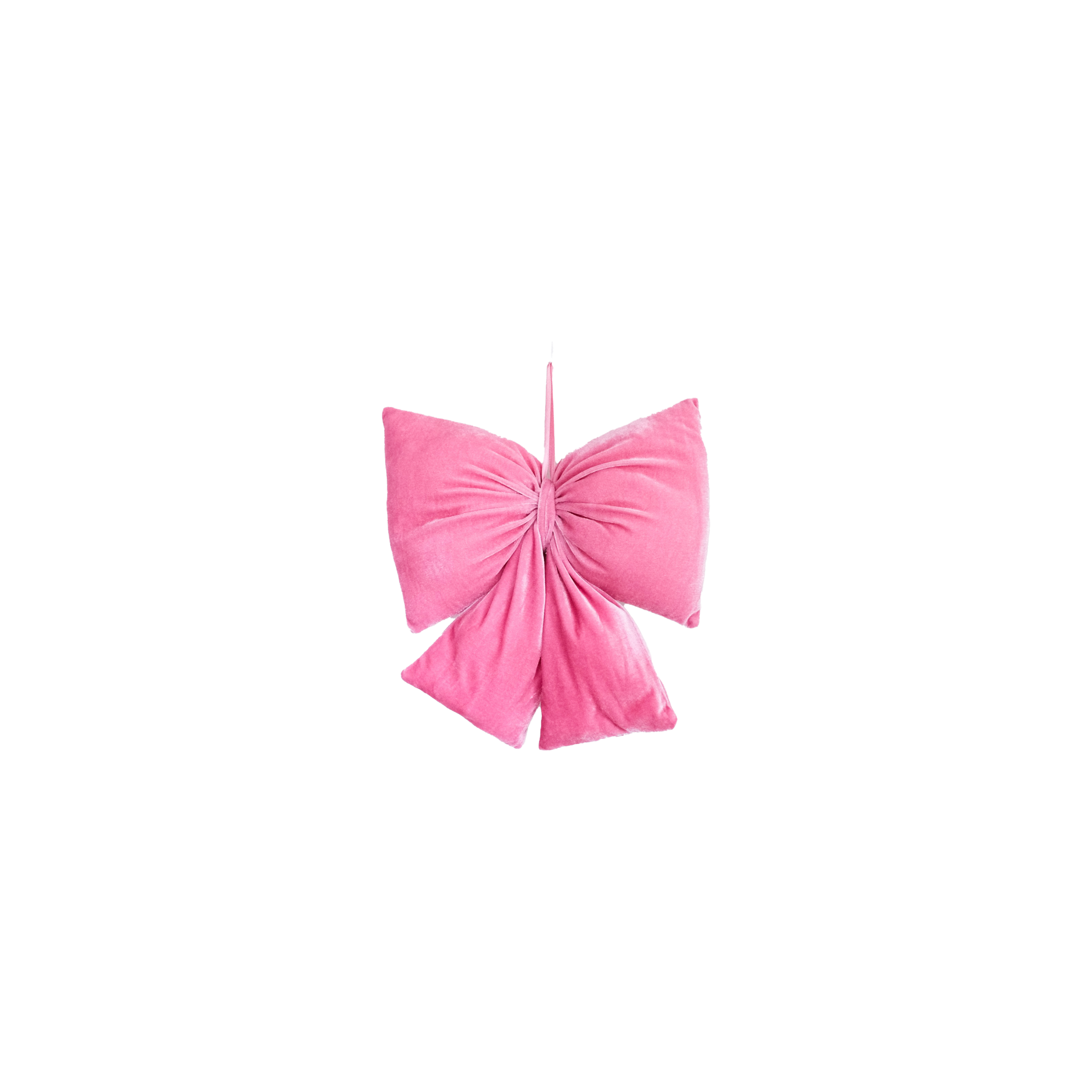 individual pink velvet bow hanging-L